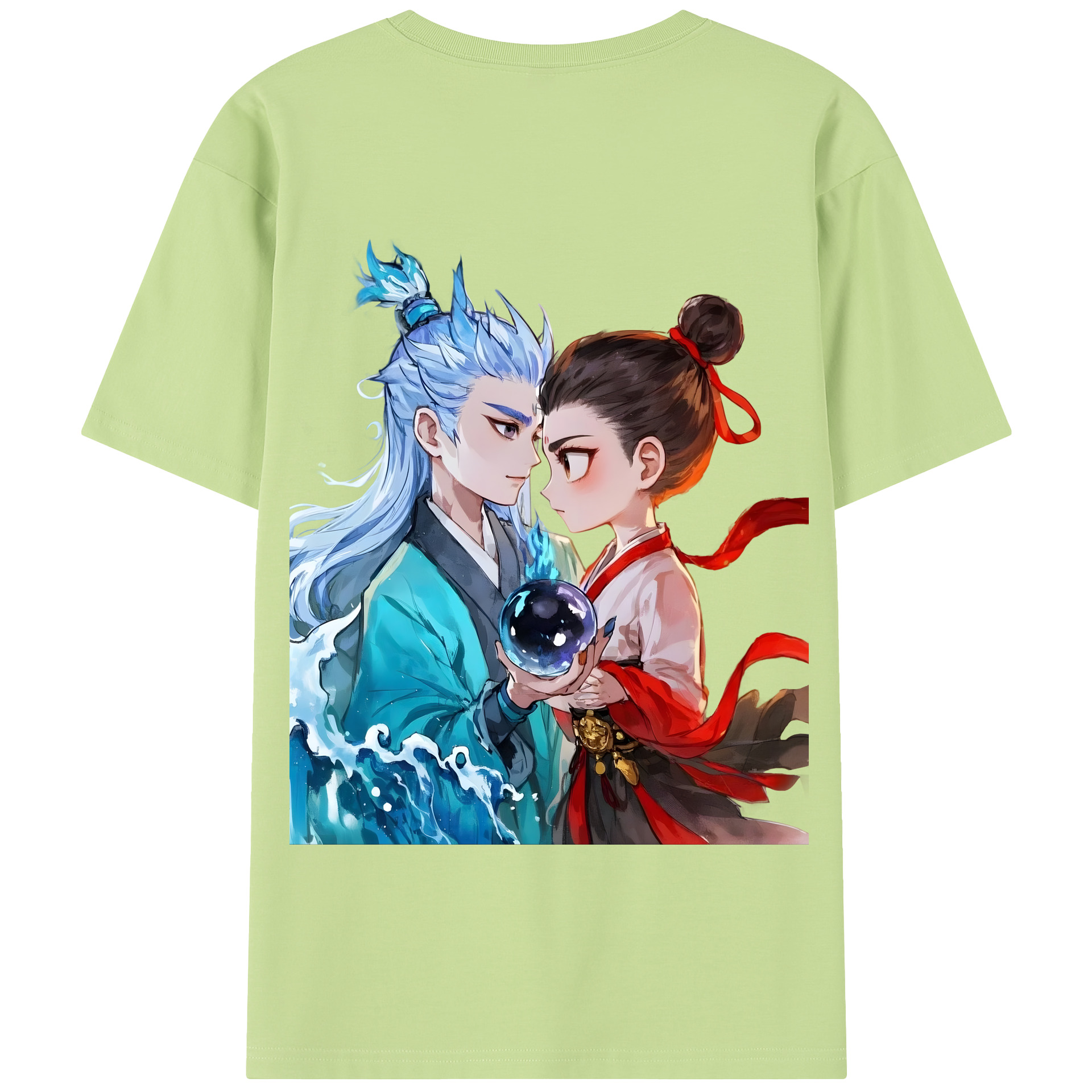 （画像用） Ne Zha 2 ナタ 魔童の大暴れ 綿100％半袖Tシャツ（背面プリント）
